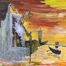 "Peisaj marin" - acril pe pânză, 70 x 50 cm 