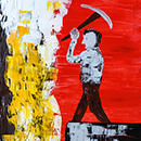 DEMOLAREA BINELUI - acril pe pânză, 70x50 cm