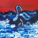 Regina lacului 2 - acril pe panza 40 x 50 cm