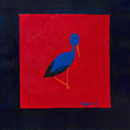 Cocostarcul albastru, acril pe pânză, 60x60 cm