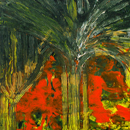 Iubire sub palmieri, acril pe pânză, 70x50 cm