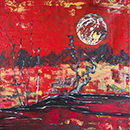 Mirajul nopții - acril pe pânză 80 x 80 cm