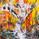 Platan viguros, acril pe panza, 70x50 cm