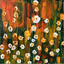 Rasarit cu anemone, acril pe panza, 40x40 cm